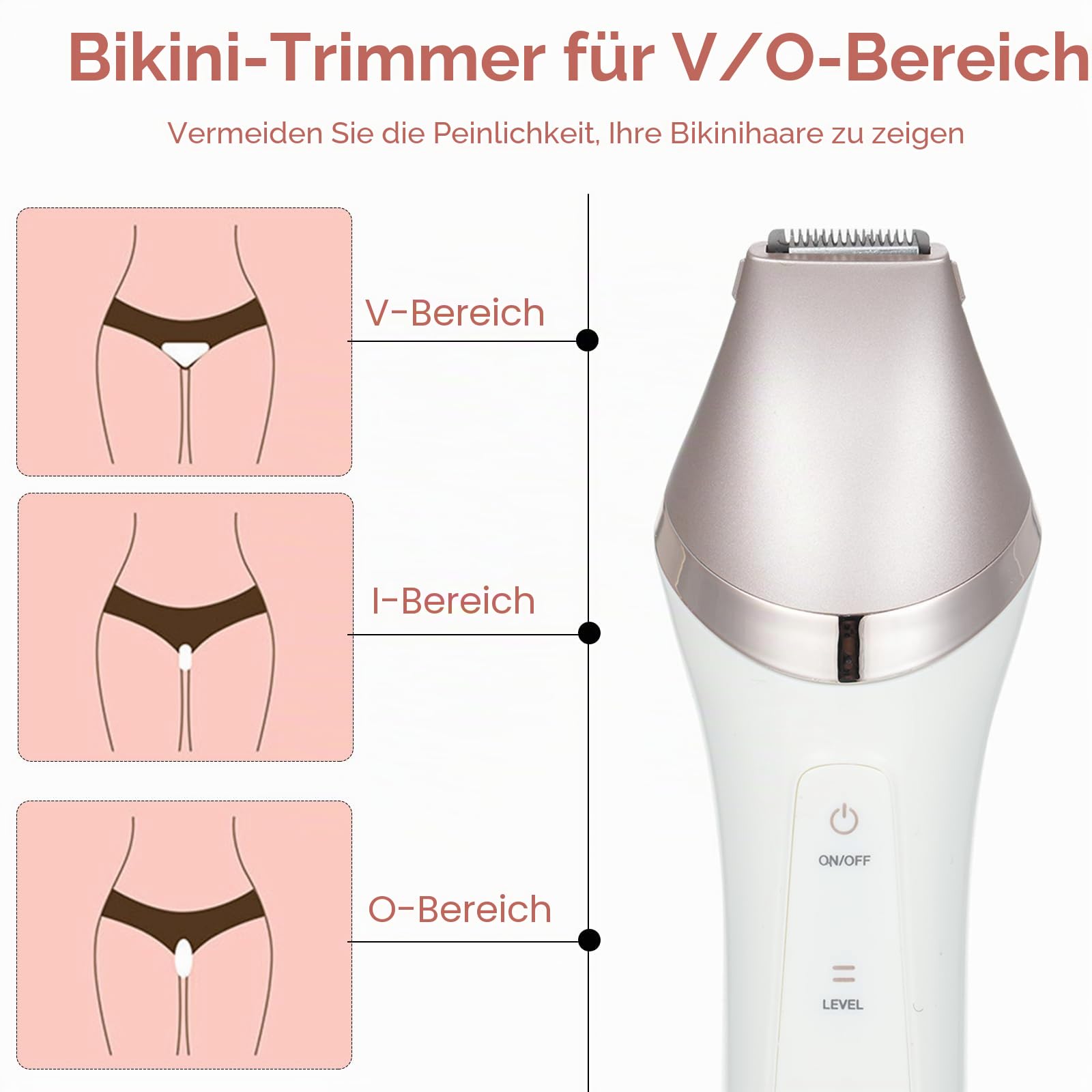 6 IN 1 Epilierer Damen Elektrischer, Layhou Kabelloser Epilierer für Damen Intimbereich, Nass- und Trocken-Gesichtsepilierer mit Pediküre und Peelingbürste, Massagekopf, Wiederaufladbares (Weiß)