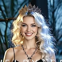 Vista 8 de Kamirola - Corona de reina y tiaras corona de princesa para mujeres y niñas, diademas de cristal para novia, princesa para bodas y fiestas (01)