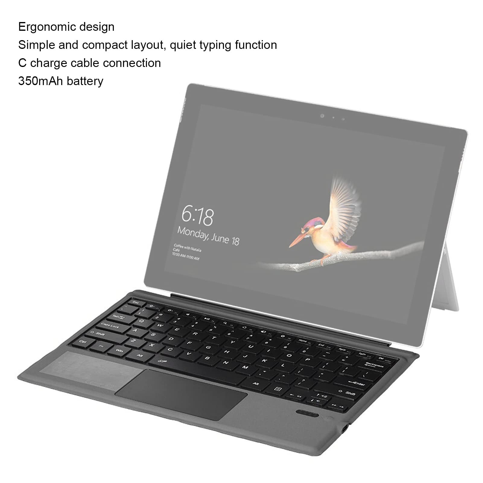 Cover con Tasti per PRO Wireless, Tastiera Wireless Portatile Sottile con Touchpad per PRO 7+/PRO 7/PRO 6/PRO 5/PRO 4/PRO 3, Ricarica USB C,
