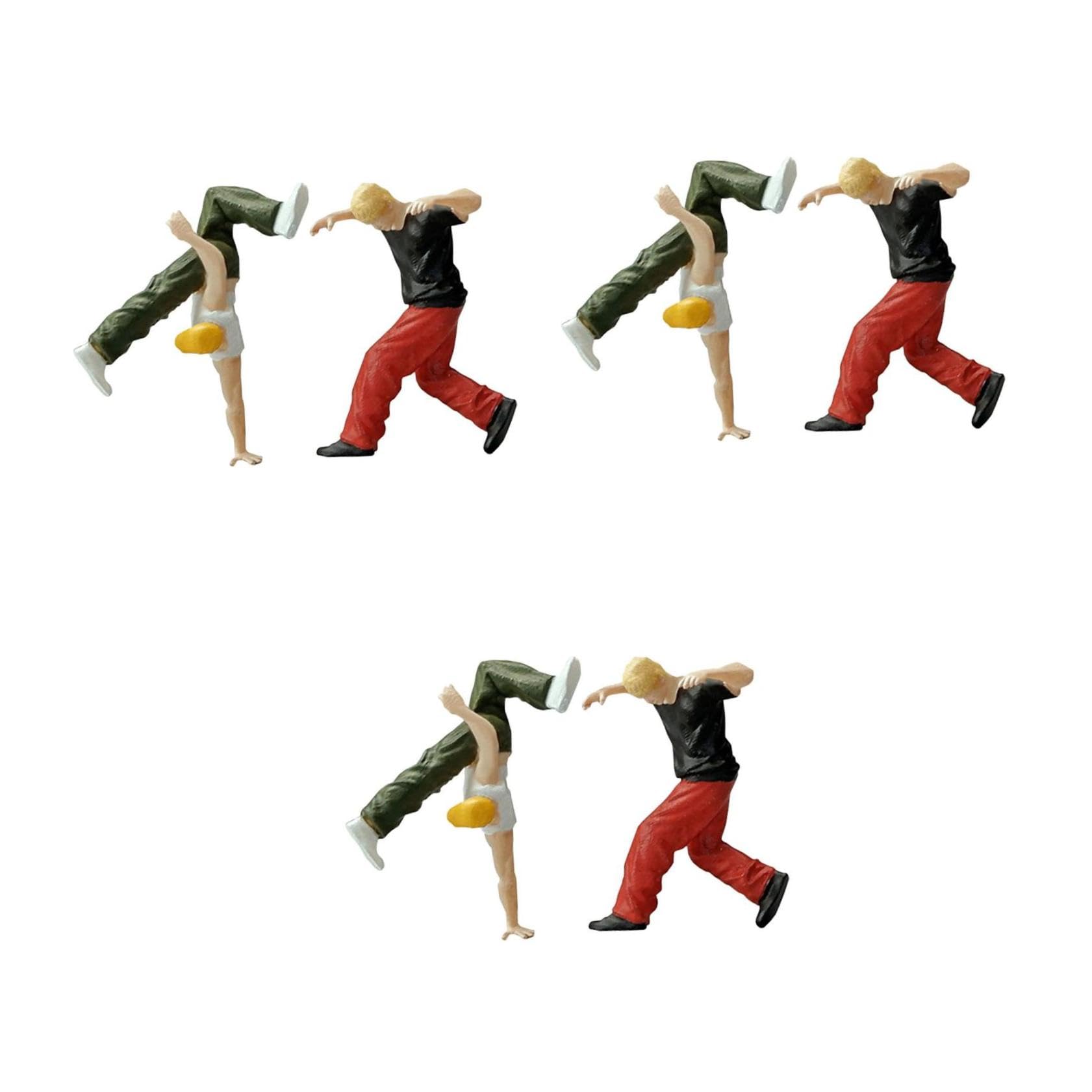 6pezzi Miniature Hiphop Figure Statue Decorazione Per Table Di Danzatore Street Dance Elemento Unico Per Collezionisti e Appassionati Di Hiphop