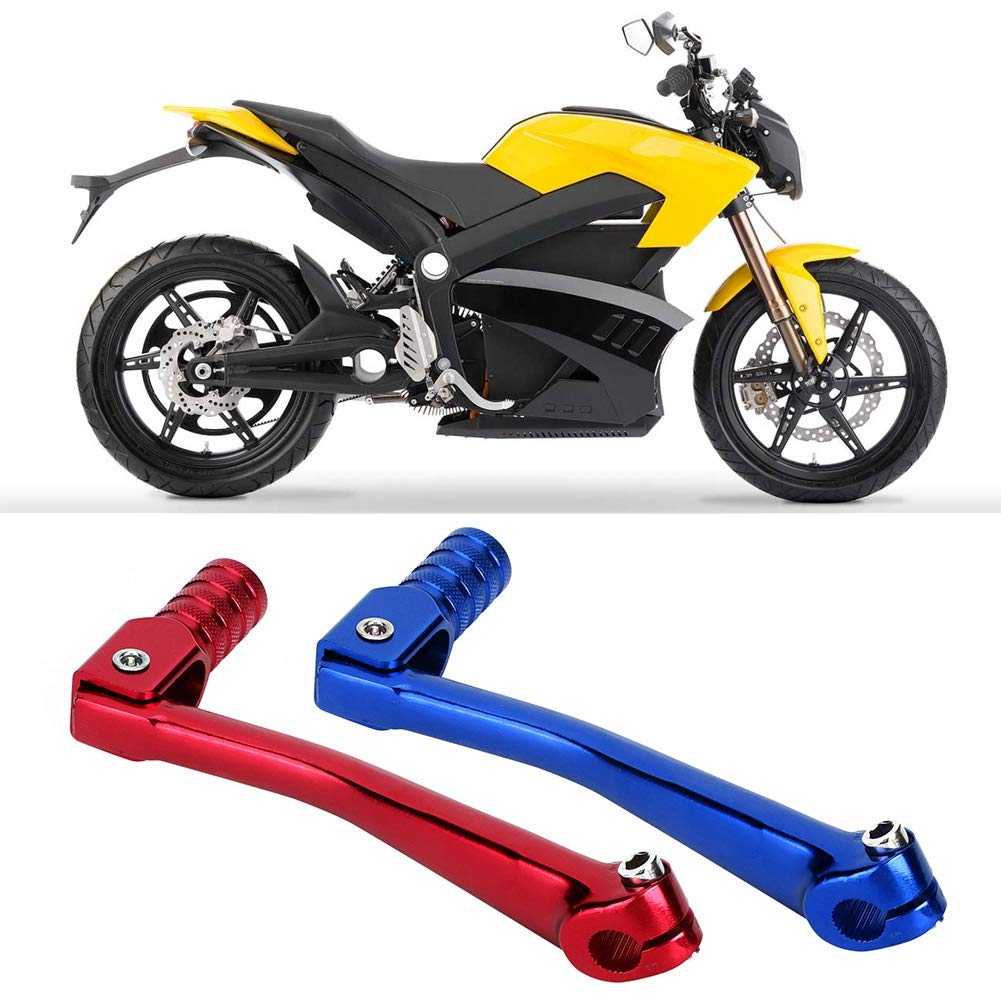 Leva del cambio pieghevole per moto 150x65mm in lega di alluminio CNC, per modifica universale del motociclo - Blu e rosso(red)