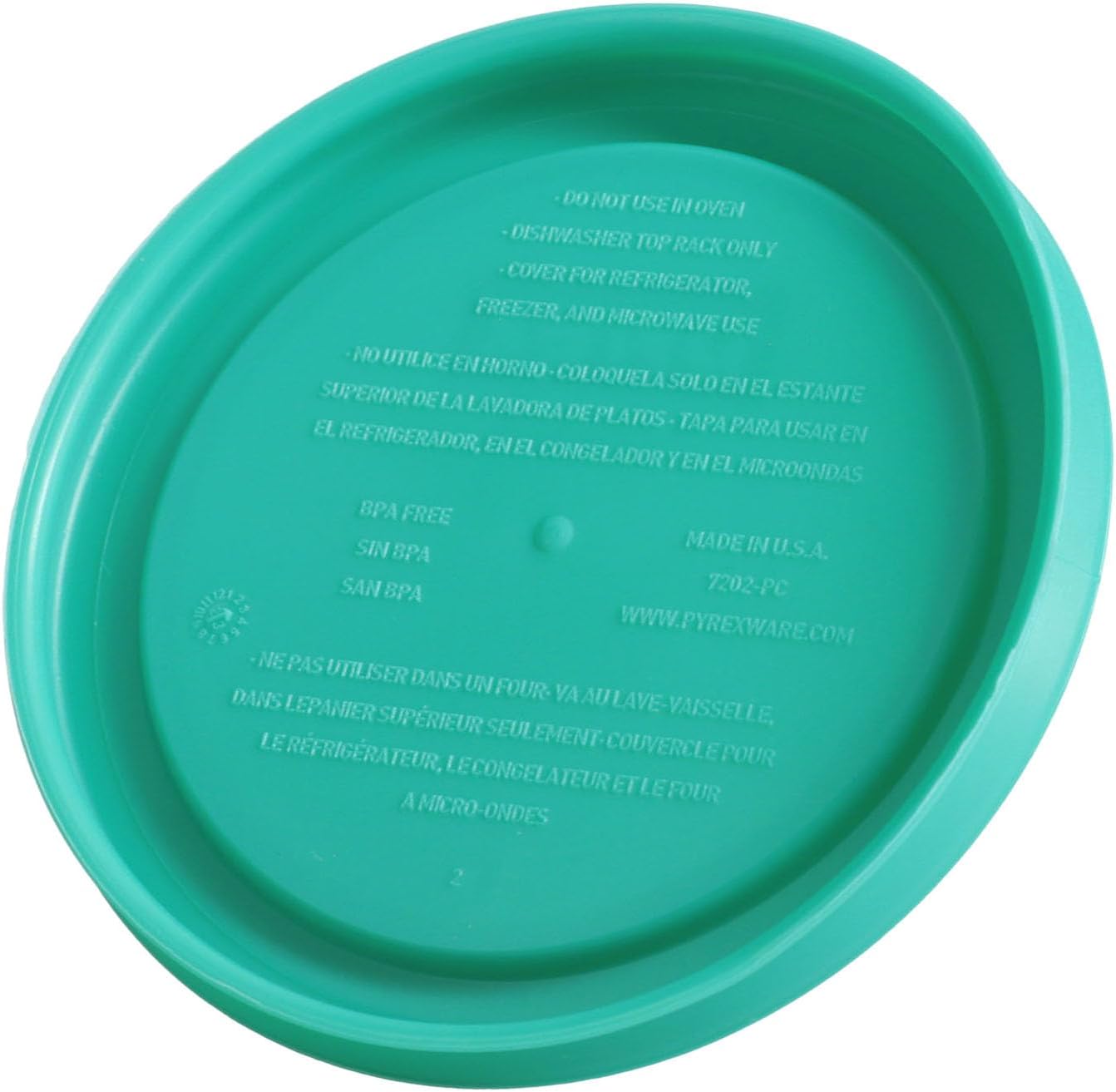 Pyrex 7202-PC (1-Cup) Green Food Storage Lids (10-Pack) - Made in USA | BPA-Free Plastic | Round Design | Fits 7202 Glass Bowl | Top-Rack Dishwasher Safe | Refrigerator & Freezer Safe