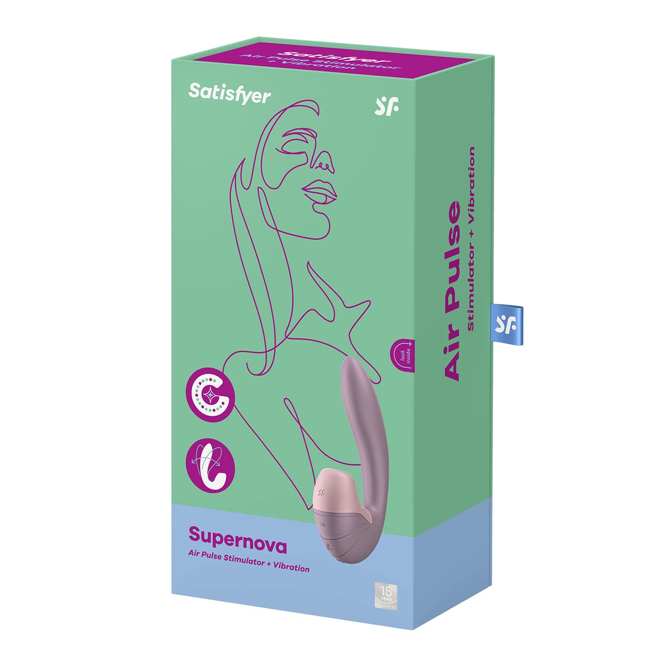 Satisfyer Supernova Pressure Wave Vibratore | Impermeabile (IPX7) | Impulso d'Aria Vibrazione | Stimolazione Clitoridea e del Punto G | Sex Toys per Donne | Avventure da Sole e in Coppia