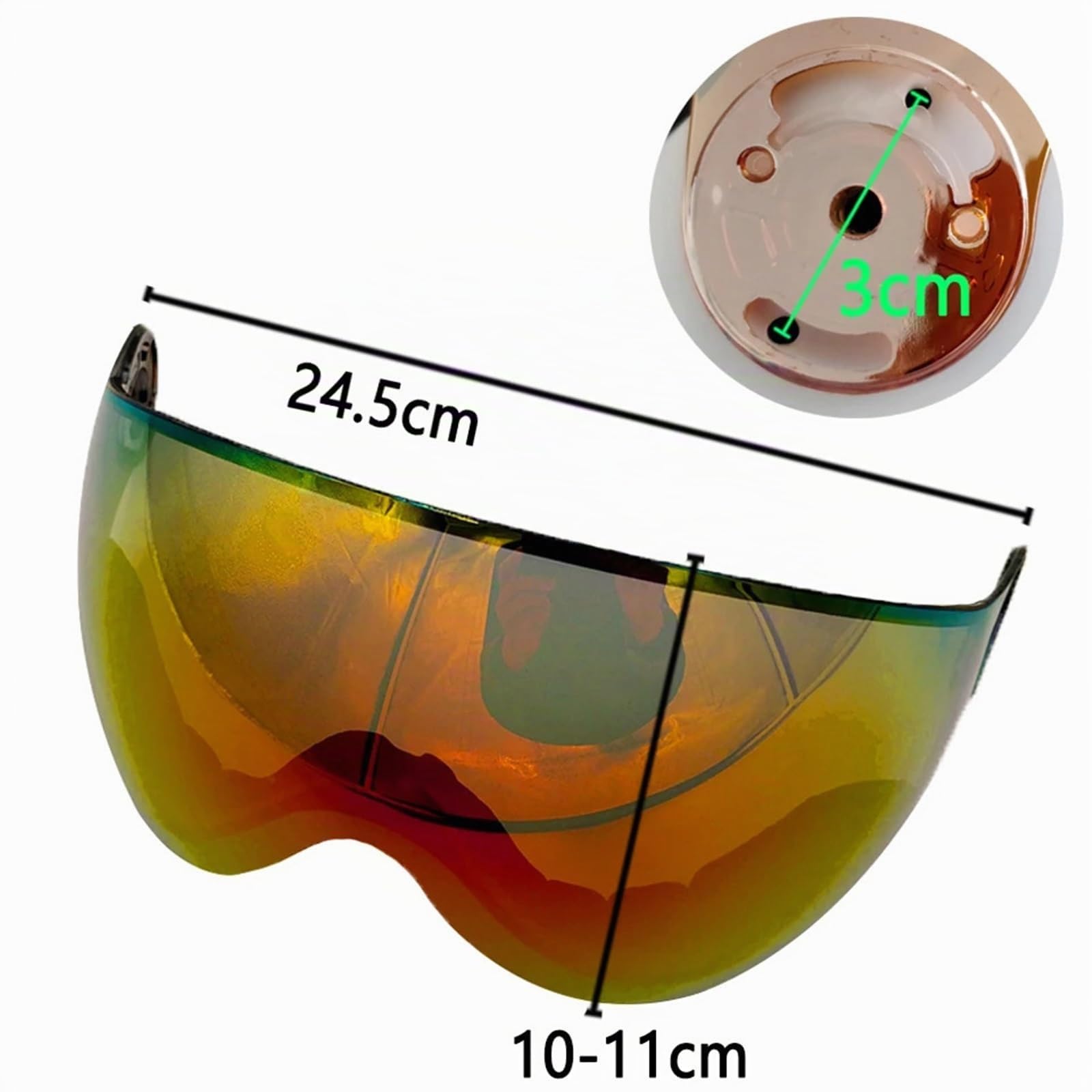 Helm Visier Helmlinse Gesichtsschutz Visier Outdoor-Skiausrüstung Zubehör Skihelm Visier Ersatzlinse UV-Schutz Helmvisier Motorrad(Transparent Lens)