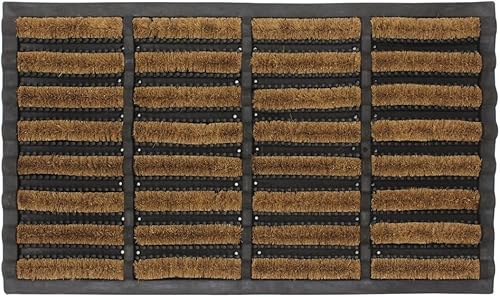Trendi® Tuff Scrape Door Mat Rubber Coir Wire Brush Mat - Durable and Effective Dirt Trapping - Natural Coco Coir Material - Indoor and Outdoor Use (45 x 75)