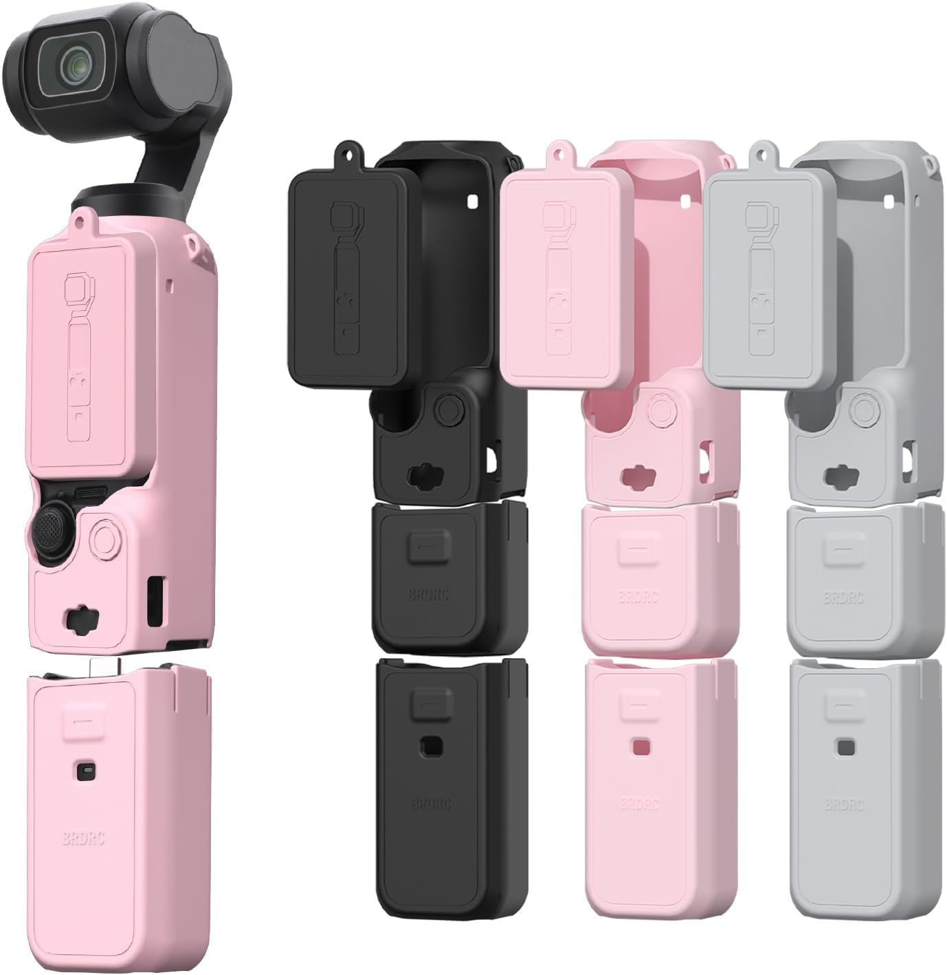 Pocket 3 Silicone Cover, Protective Case Lens Protector Scratch Resistant Sleeve Skin Compatible with DJI OSMO Pocket 3 Creator Combo Accessories (Pink)