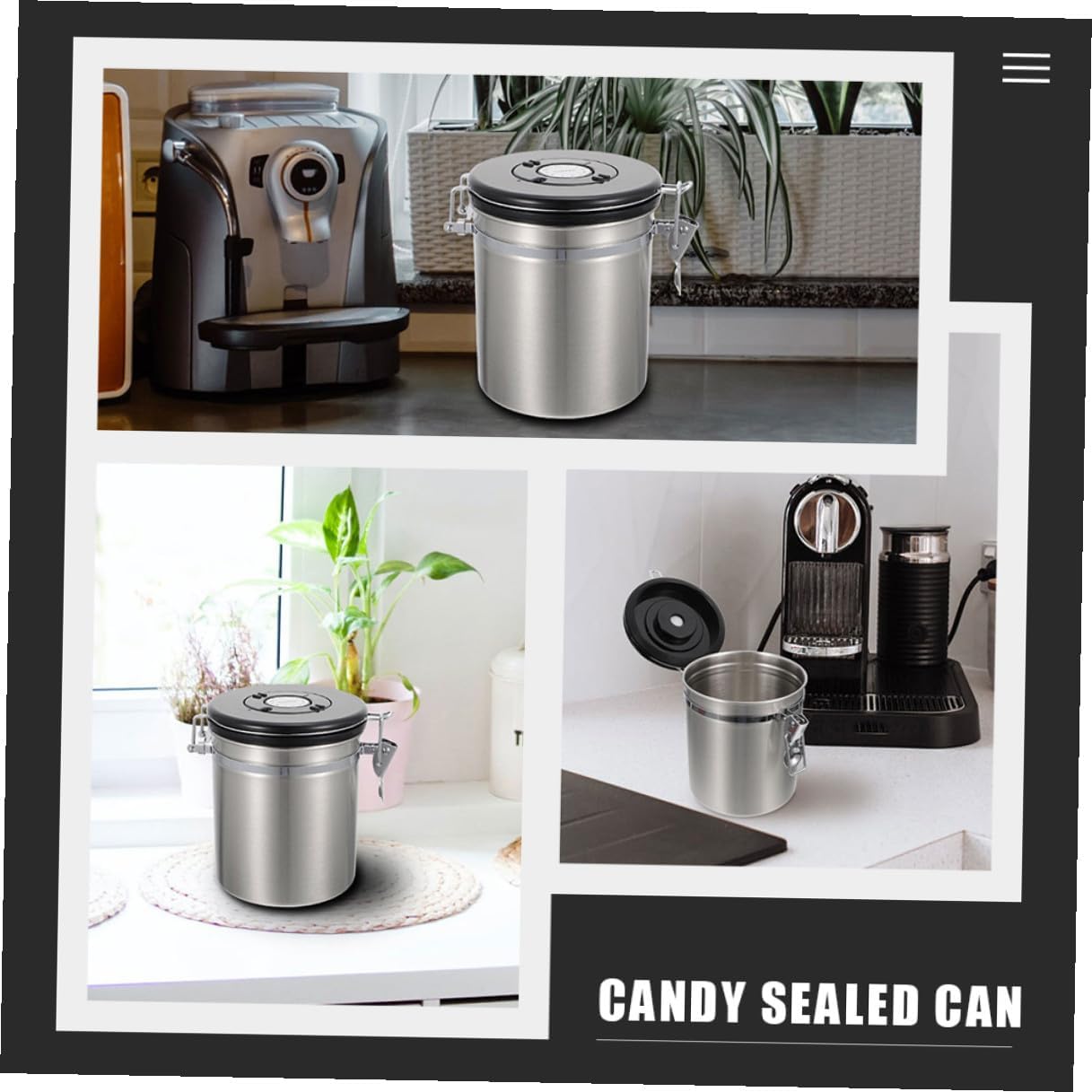 Sealed Grain Storage Container for Cat and Dog Kibble 1.8l Stainless Steel Airtight Snack Jar with Steel Scoop for Pet Food Organization