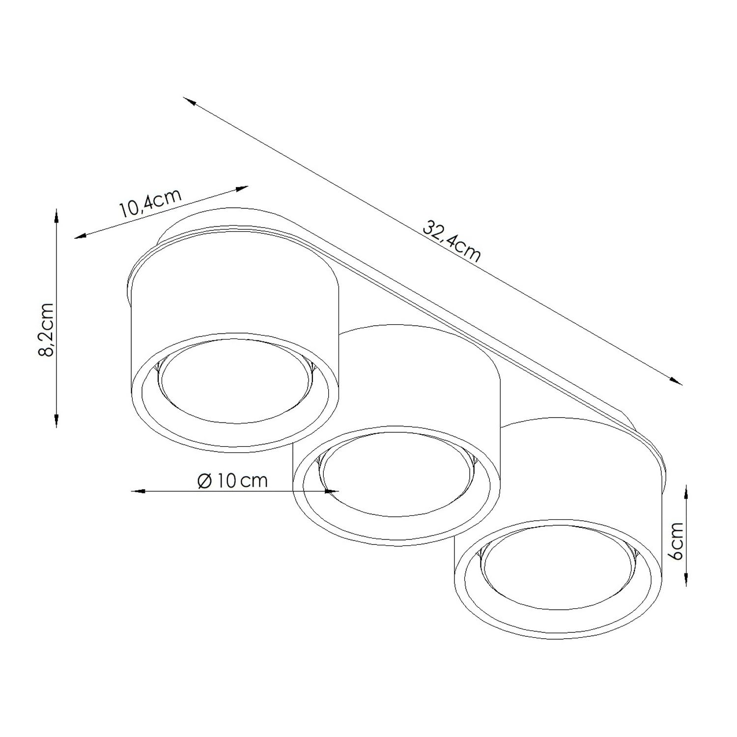 SOLLUX lighting Deckenlampe rund flach Gx53 LED 3-Flammig Modo olivgrün