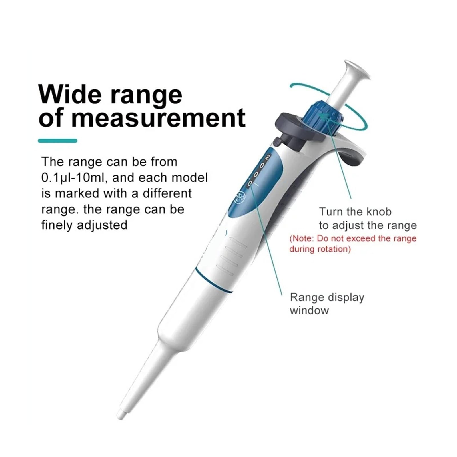 Laborpipette 0,1 UL bis 10 ml, autoklavierbar, digital, verstellbar, Mikropipette, Laborpipette mit Spitzen Genaue Lautstärkeeinstellung(100-1000ul)