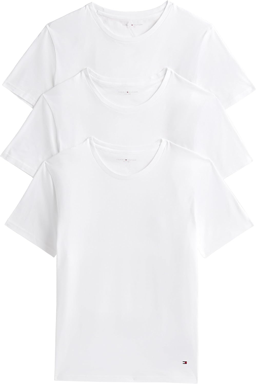 Tommy Hilfiger Herren 3er Pack T-Shirts Kurzarm Stretch Rundhalsausschnitt