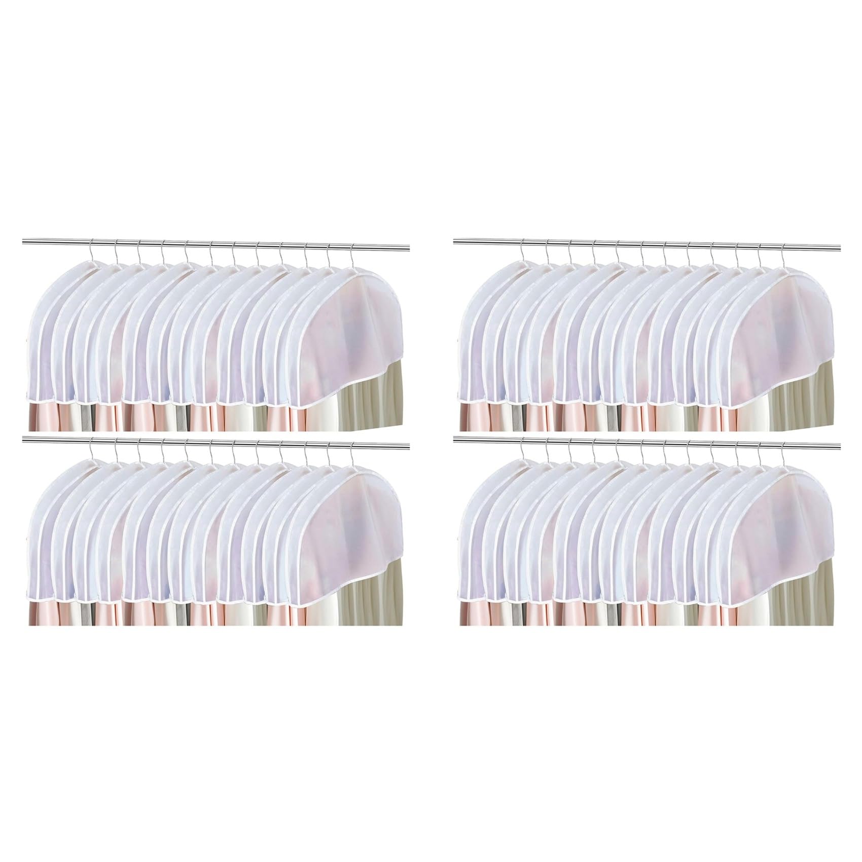 Hndhbfgrt 48PCS Garment Covers for Hanging Clothes, Shoulder Covers for Hanging Clothes, Dust Covers for Hanging Clothes