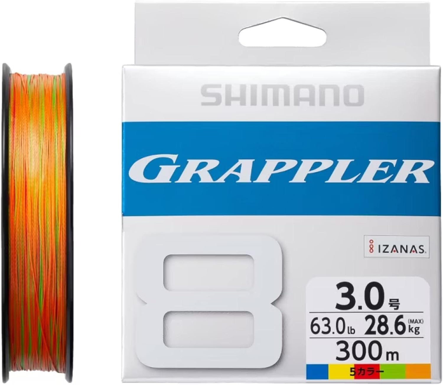 Shimano Grappler PE 8 (5 Colors) Offshore Casting Jigging No. 3 / 63lb (28.6kg) - 300 m