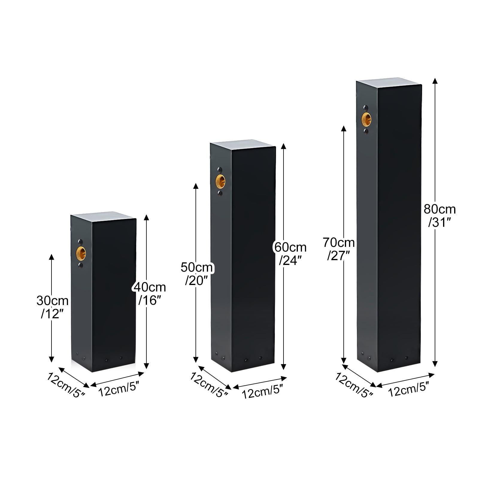 Columna de agua de ternera de acero inoxidable 304 para jardín, grifo de agua y riego, 60 cm, solut de riego para patios y jardines