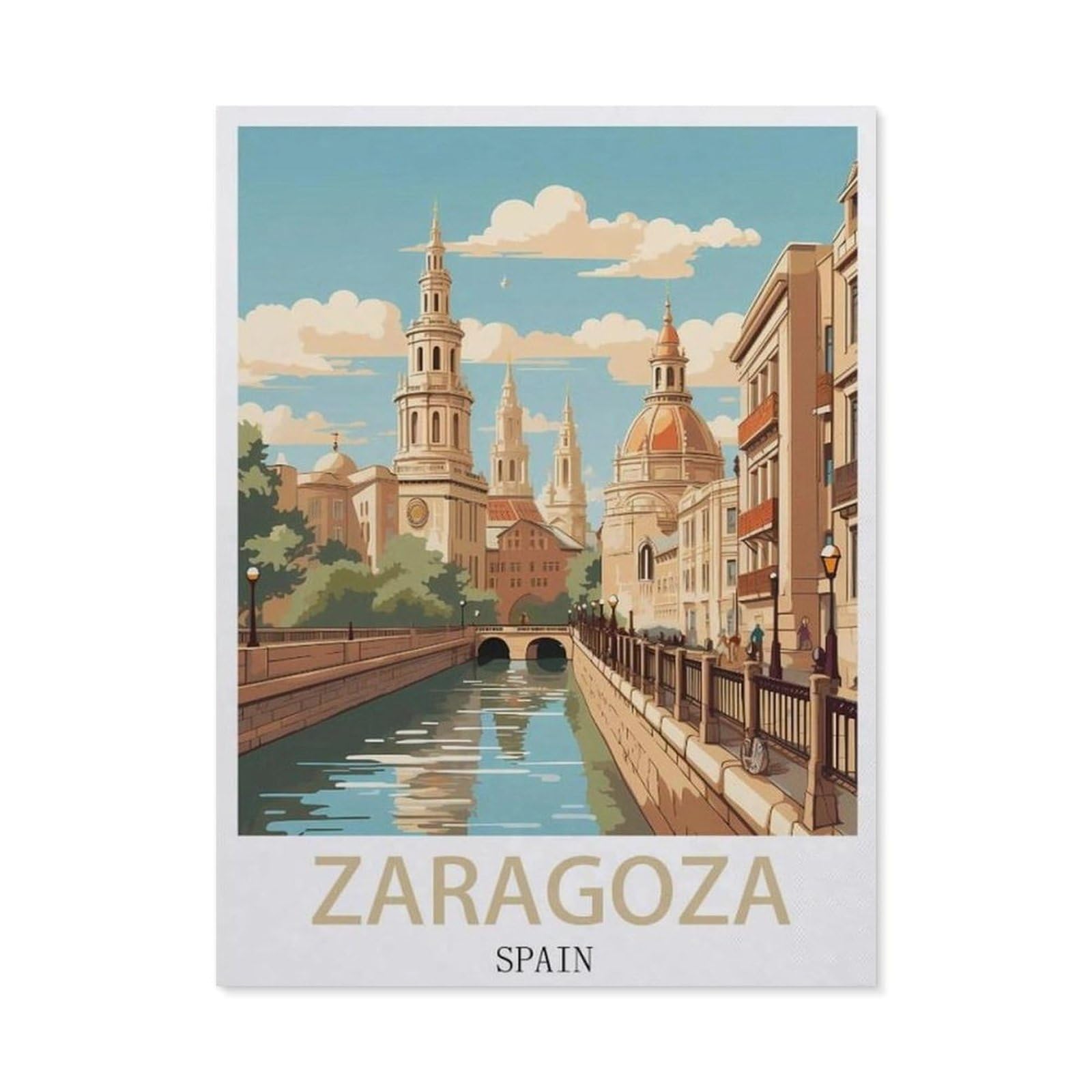 Vintage Metal Tin Sign，Zaragoza Spain(20x30cm）