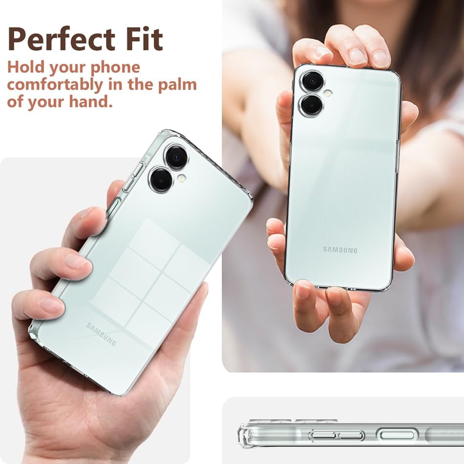 Image of COVERBLACK Soft Rubber Silicon Clear Case Back Cover Compatible for Samsung Galaxy A06 5G - Transparent