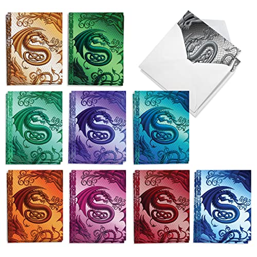Cartes vierges assorties Dragon Initiales S au design artistique et finitions soignées