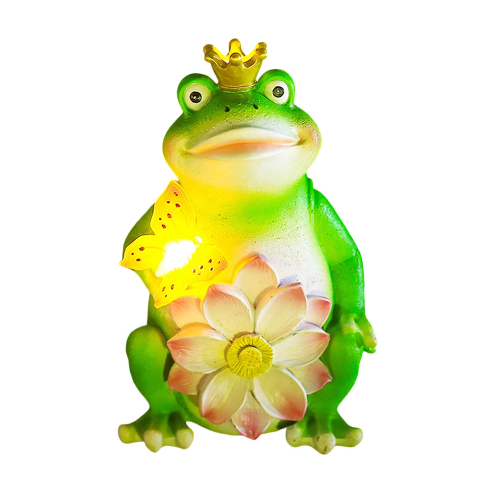 Ekoama Light Activated Frog Garden Ornament With Auto Function For Outdoor Patio Yard Landscape