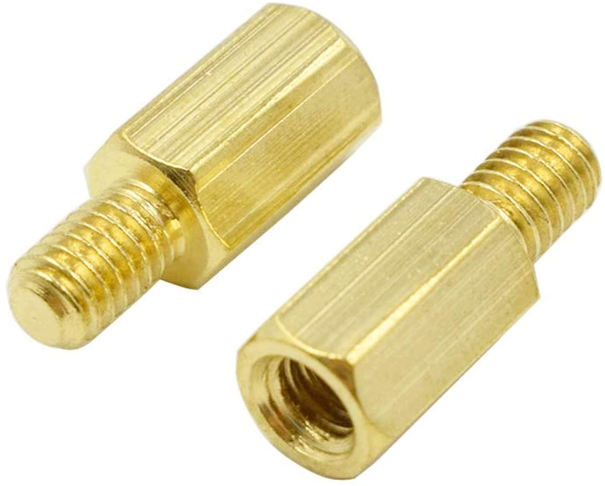 SamIdea 50Pack M4 x 10mm 6mm Male to Female Thread Hexagon Hex Brass