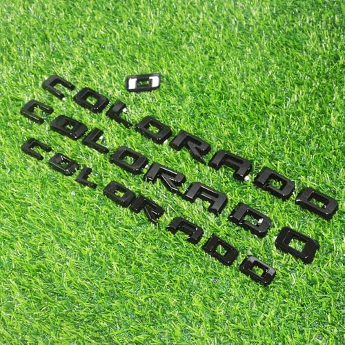 Image of Overlay Emblem 3D Letter Side Door Rear Tailgate Badge Nameplate Compatible for 2023-2024 Colorado Set of 3Pcs (Gloss Black)