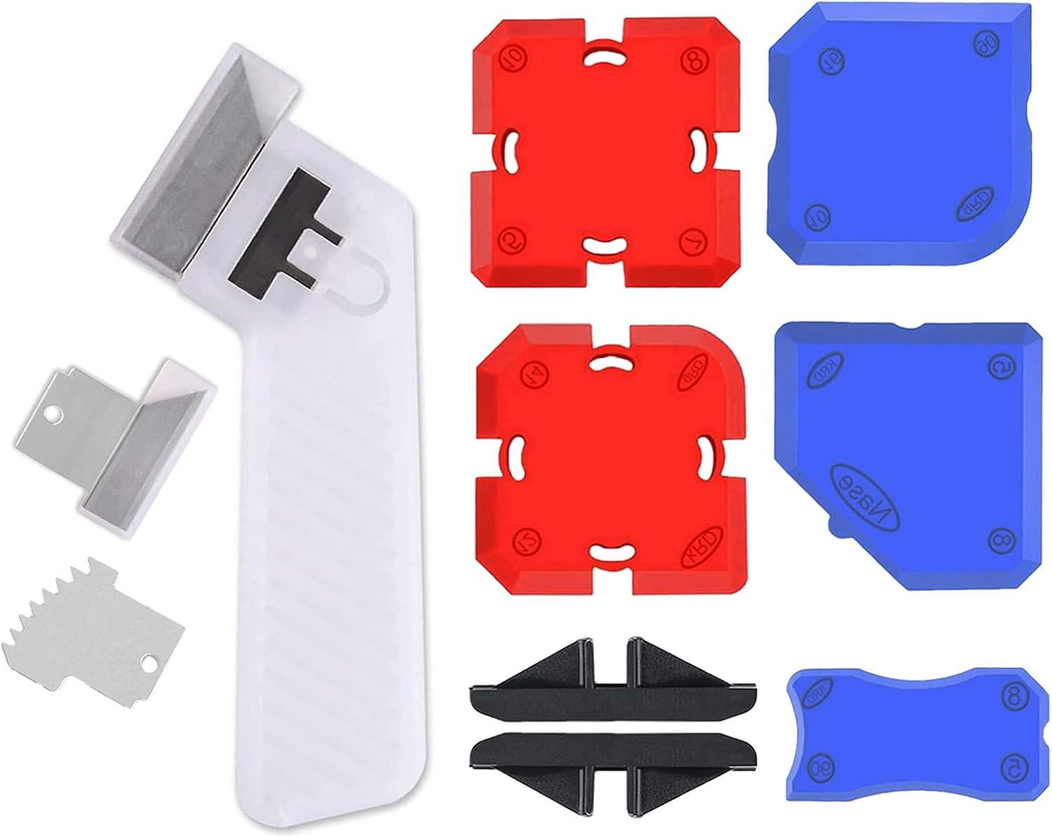 11 Piece Set,Professional Caulking Tool Kit,Silicone Caulking Tool Kit,Sealant Finishing Tools and Caulking Removal Tool,for Bathroom Kitchen Floor Sink Joints