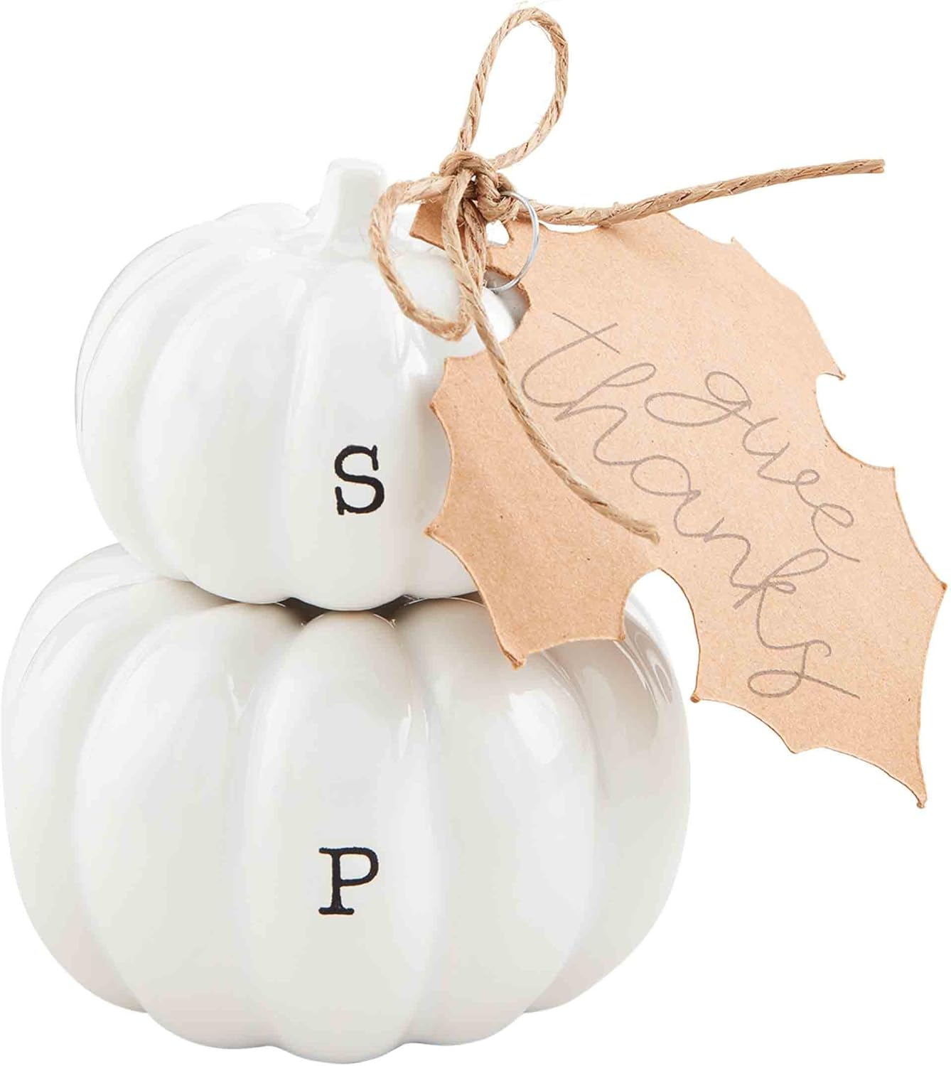 Mud Pie Pumpkin Salt and Pepper Shakers, 3 1/4" x 2 3/4