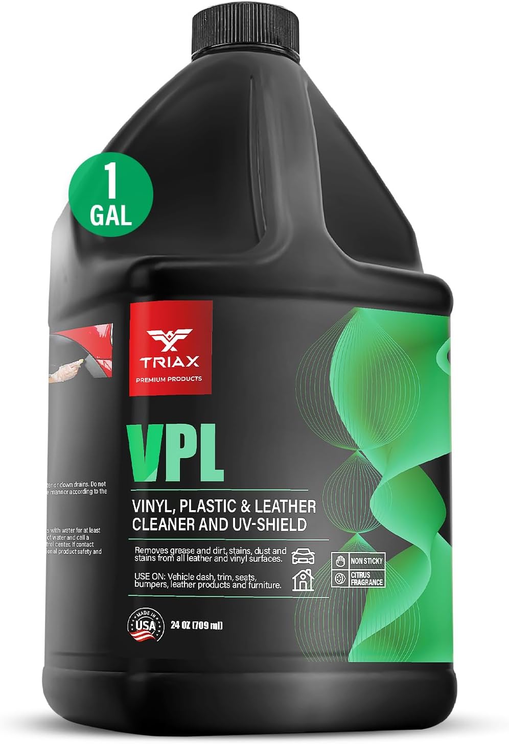 Triax Vinyl, Plastic & Leather VPL Premium Cleaner with UV Shield, Leather Scent (1 Gallon)