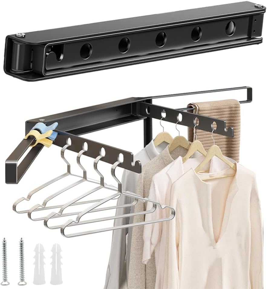 Mibcocny Foldable Clothes Drying Rack Wall Mounted, Laundry