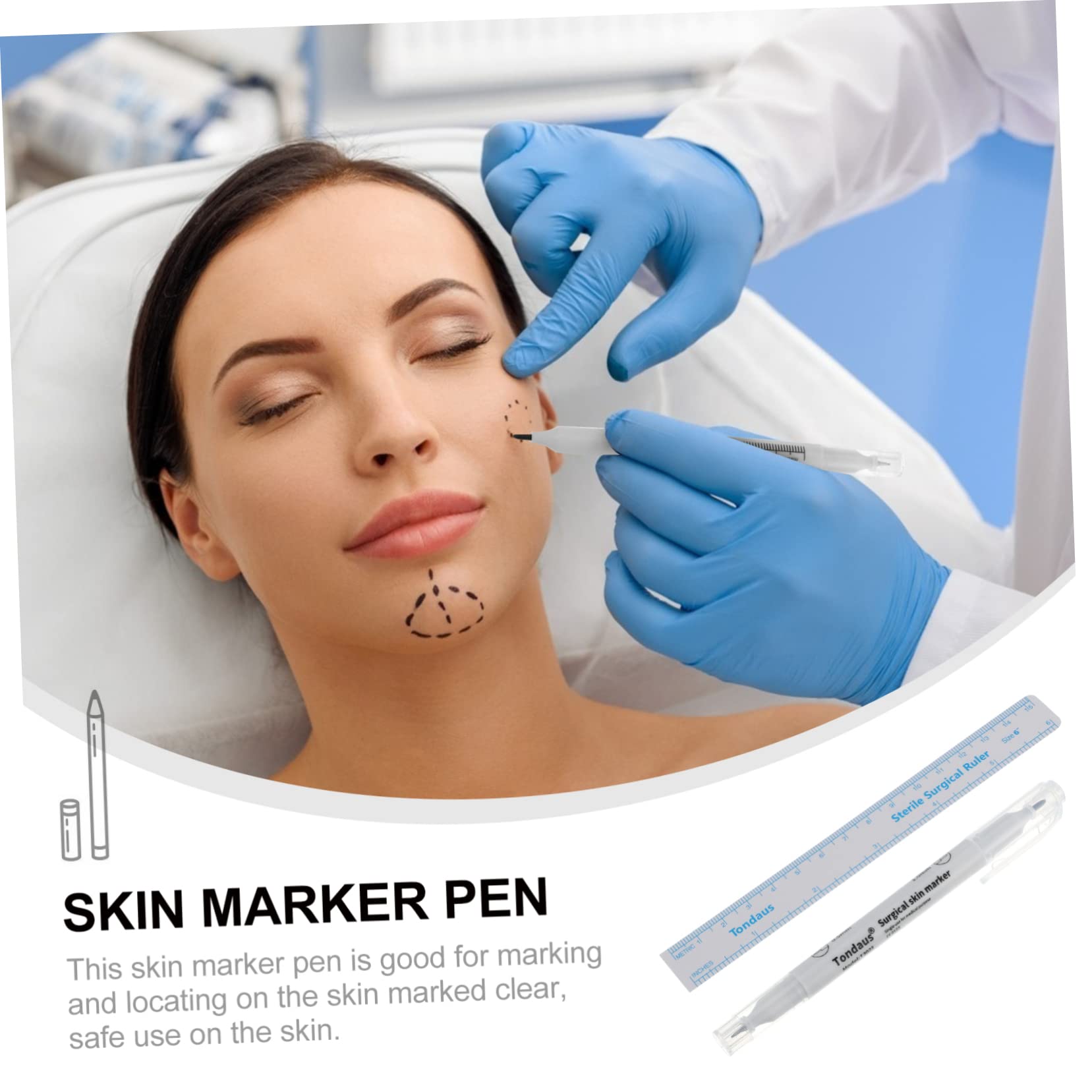 ULTECHNOVO 10 Stück Medizinische Doppelkopf Hautmarker Für Chirurgische Markierung Und Augenbrauen Mapping Wasserfeste Tattoo Stifte Präzise Linien