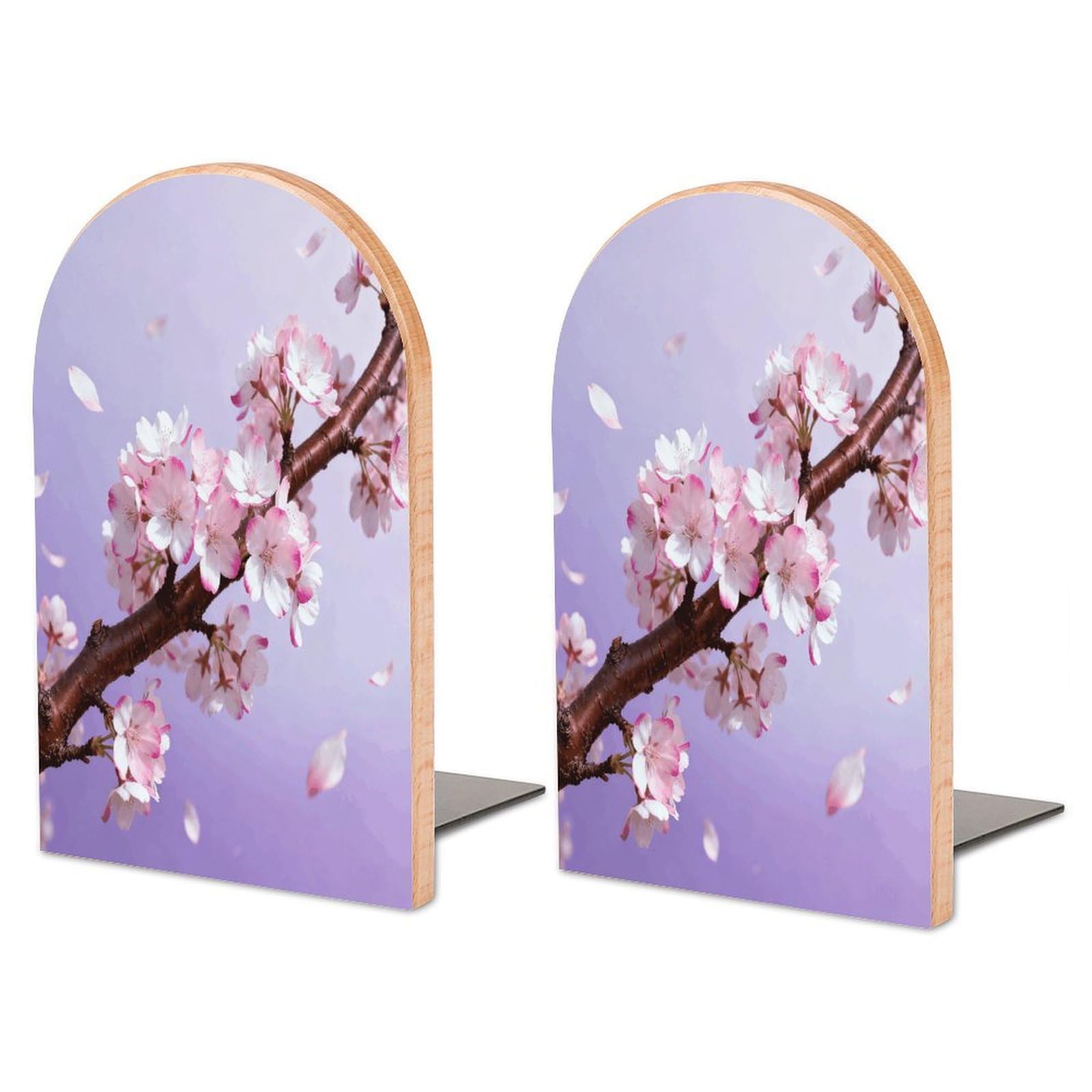 Sujetalibros de madera y metal antideslizante organizador de libros para estantes