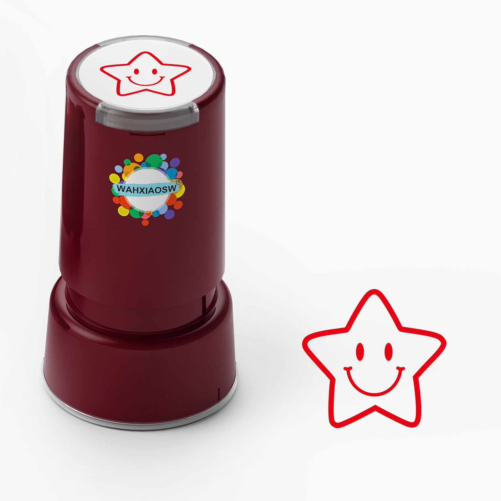 Self-Inking Heart Stamp for Teachers, Hand Stamps for Events and Classroom, Teacher Stamps for School, Greeting Cards, and Scrapbooks (Star Smiley) โ image 1
