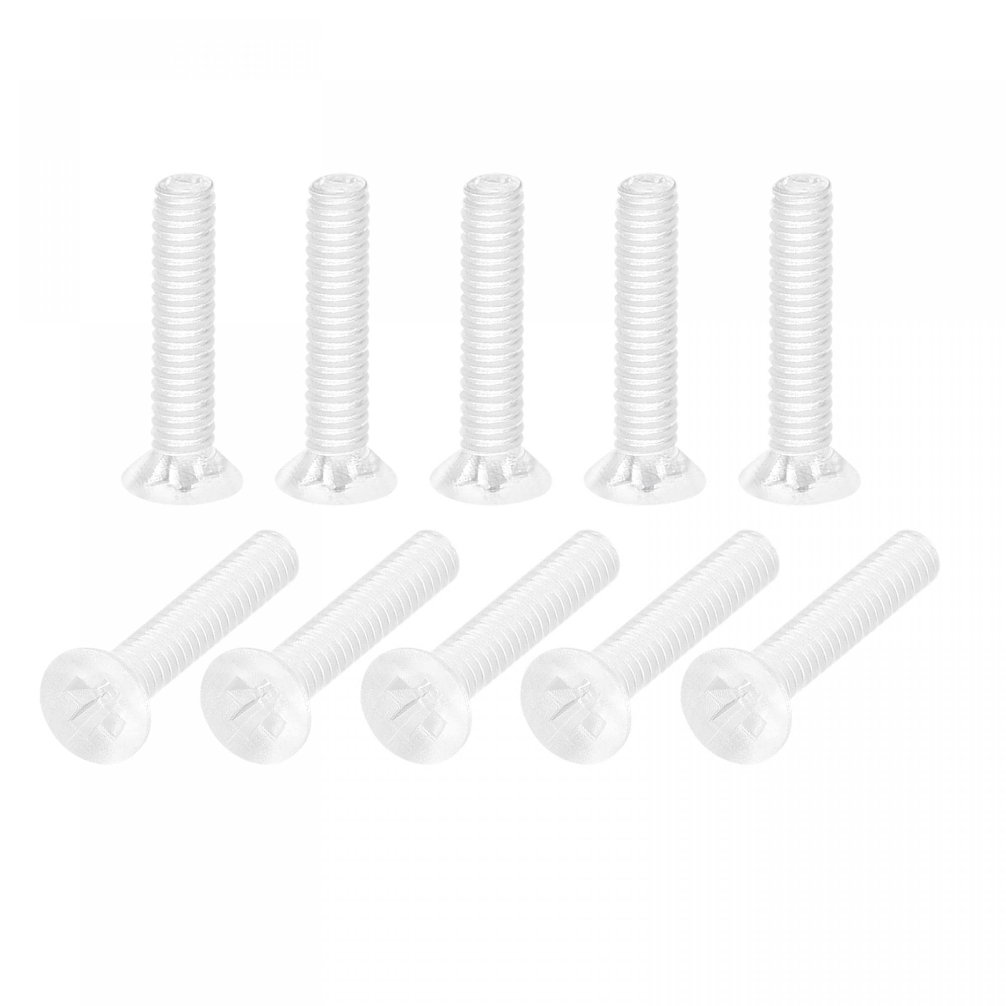uxcell M2 x 10mm Plastic Phillips Machine Screws, PC Flat Head Machine Bolts Transparent 25pcs