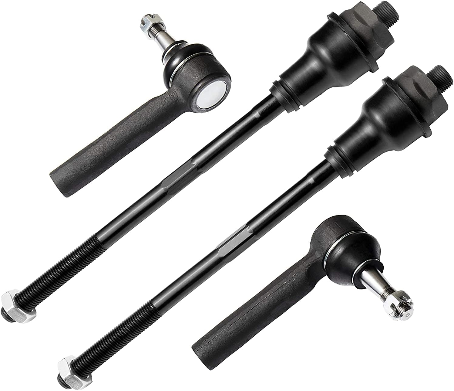 4 PC Inner/Outer Tie Rod End Kit FITS Escalade, Avalanche Silverado Sierra Suburban Yukon XL 1500, Silverado Suburban Sierra Yukon XL 2500, Tahoe (Inner/Outer Tie Rod End Kit, 2007-2014)