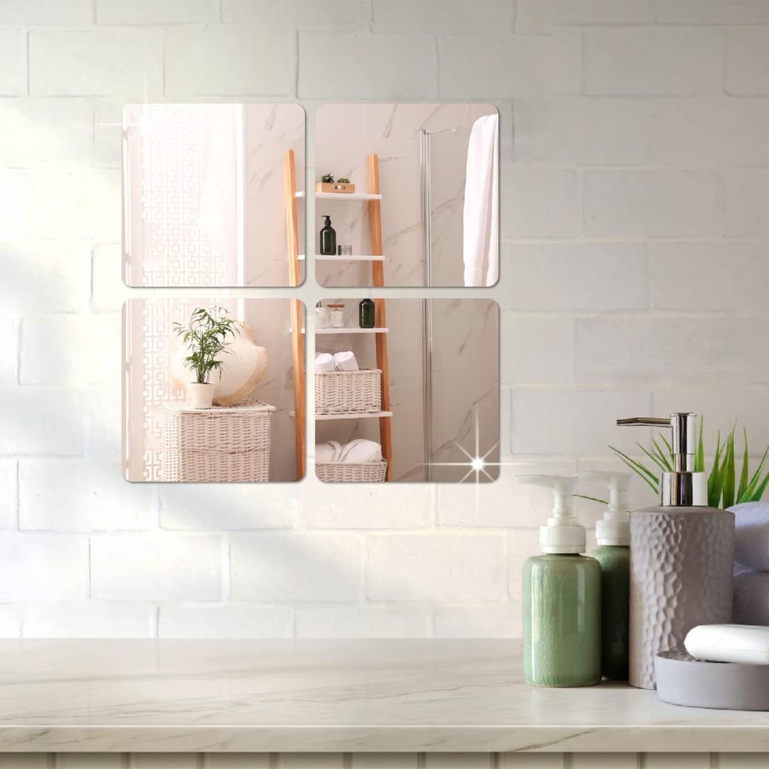 Buy WallWear Self Adhesive Plastic Oval Mirror For Wall Stickers (30X20