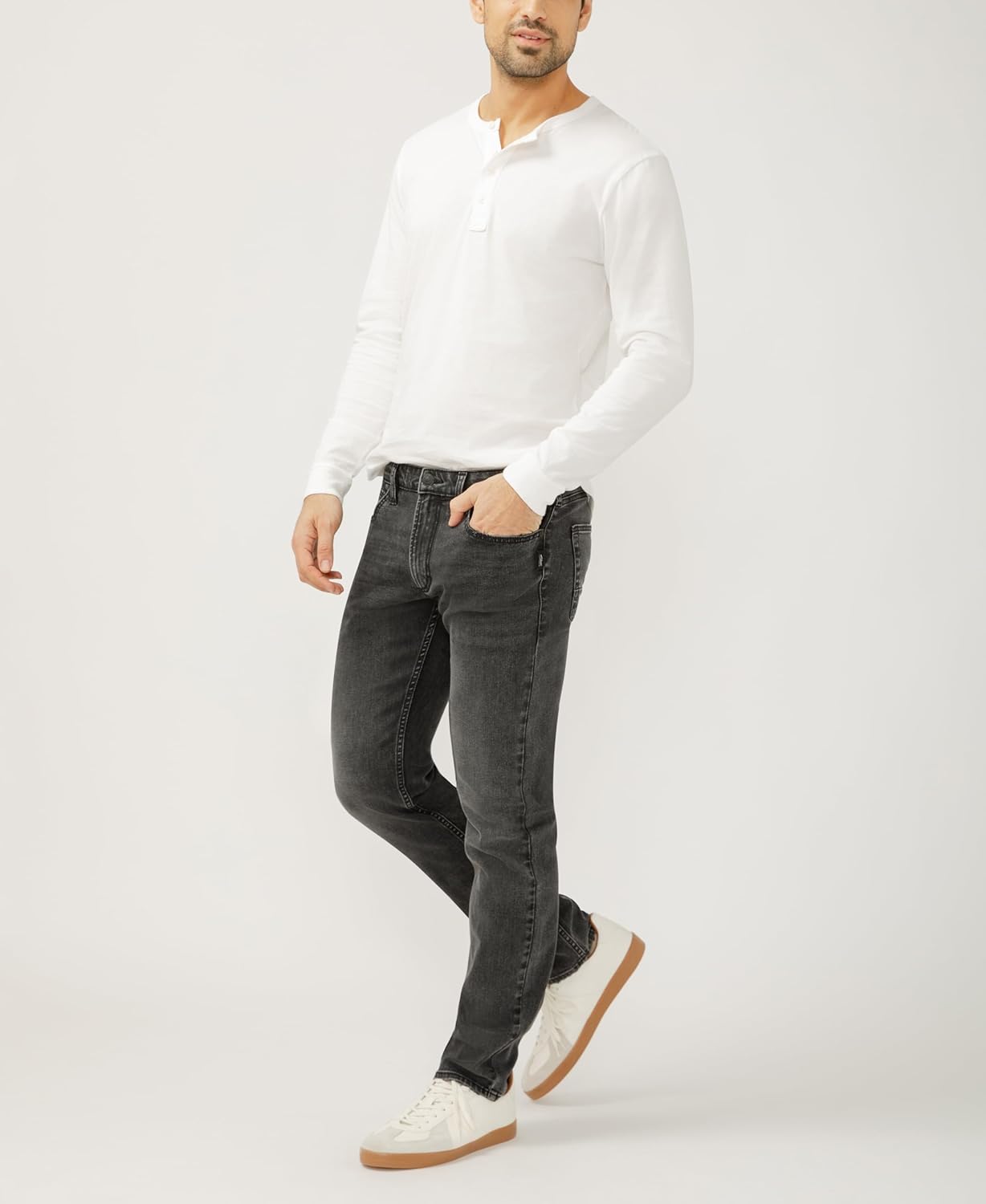 Silver Jeans Co. Mens Konrad Slim Fit Slim Leg Luxe Heritage Jeans - Image 4