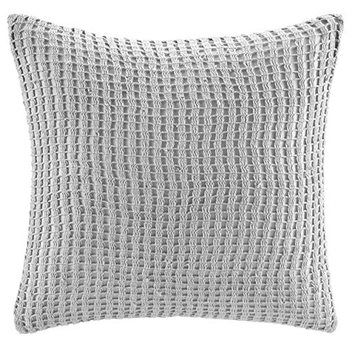 Vera Wang Waffle Euro Sham, 26 x 26, Grey