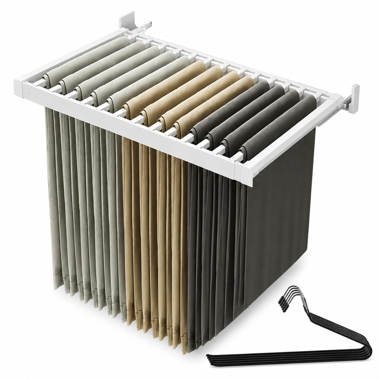 Porte-pantalons extensible pour pantalons et cravates - 90 cm