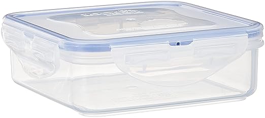 Classics Square Food Container with Leak Proof Locking Lid, 430ml, Clear
