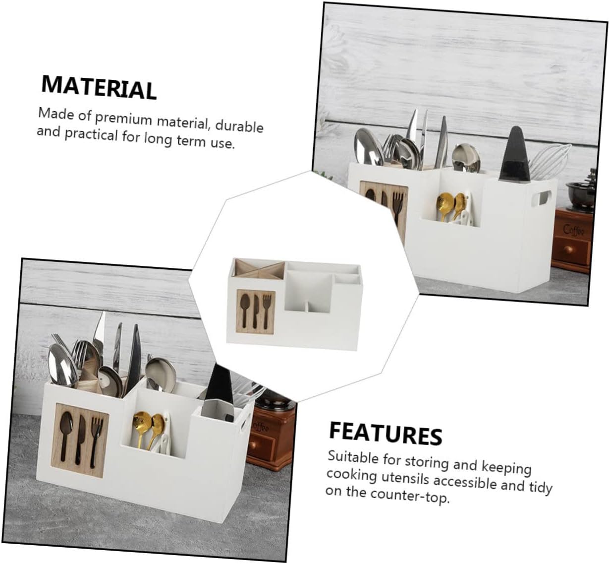 GLEAVI Cutlery Tray Kitchen Utensil Holder Utensil Organizer Lid Holder Pantry Storage