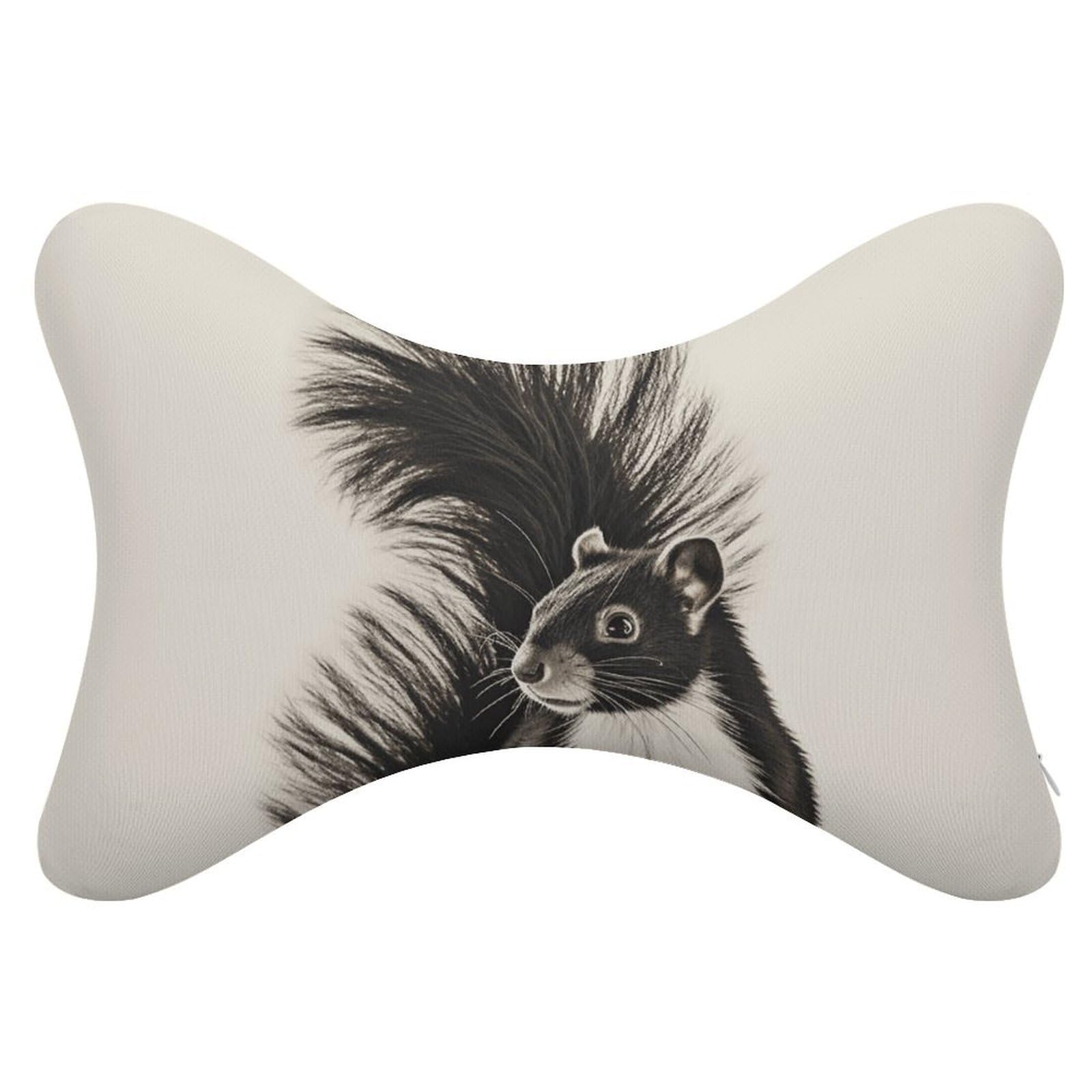 FekiLoot Skunk Car Headrest Set of 2,Softness Memory Foam Car Neck Pillow with Breathable Removable Cover Car Neck Support Pillow Ergonomic for Driving, Office