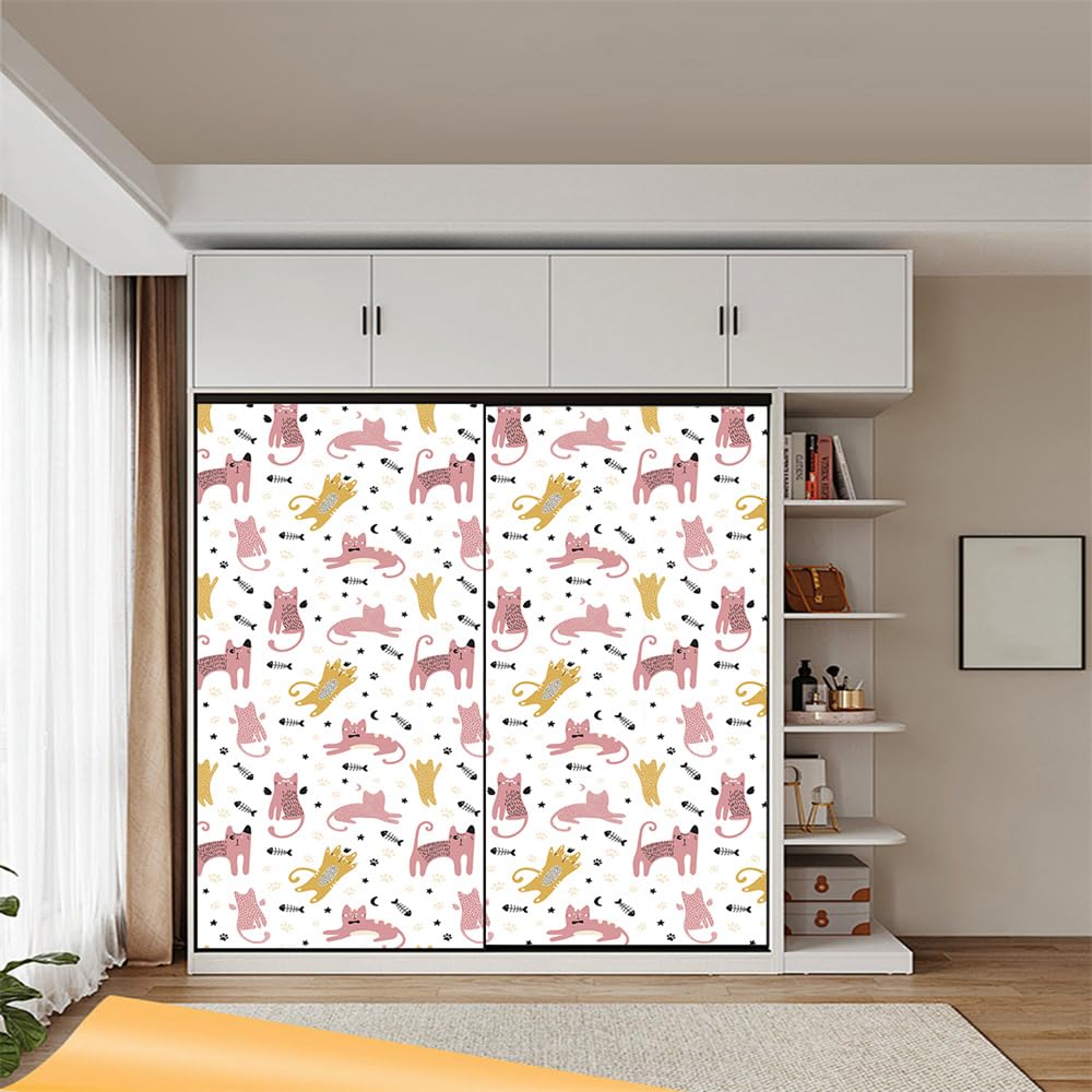 Naklejki na płytki 40 x 100 cm ze zwierzętami i kotami, samoprzylepne na ściany i podłogę, odpowiednie do kuchni i łazienki.
