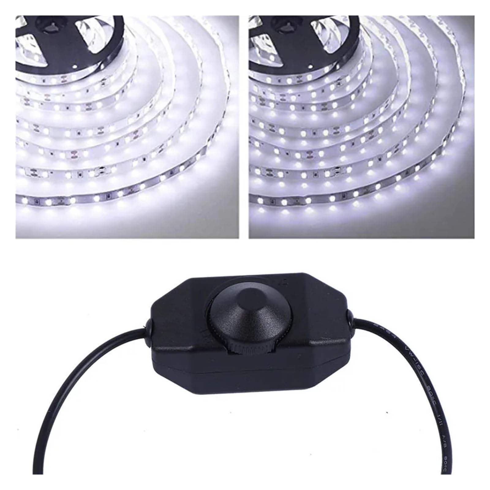 Pokrętło USB LED ściemniacz z włączaniem/wyłączaniem DC 12 V wstążka regulacja jasności przełącznik kontrolera światło złącze wentylatora (A czarny)