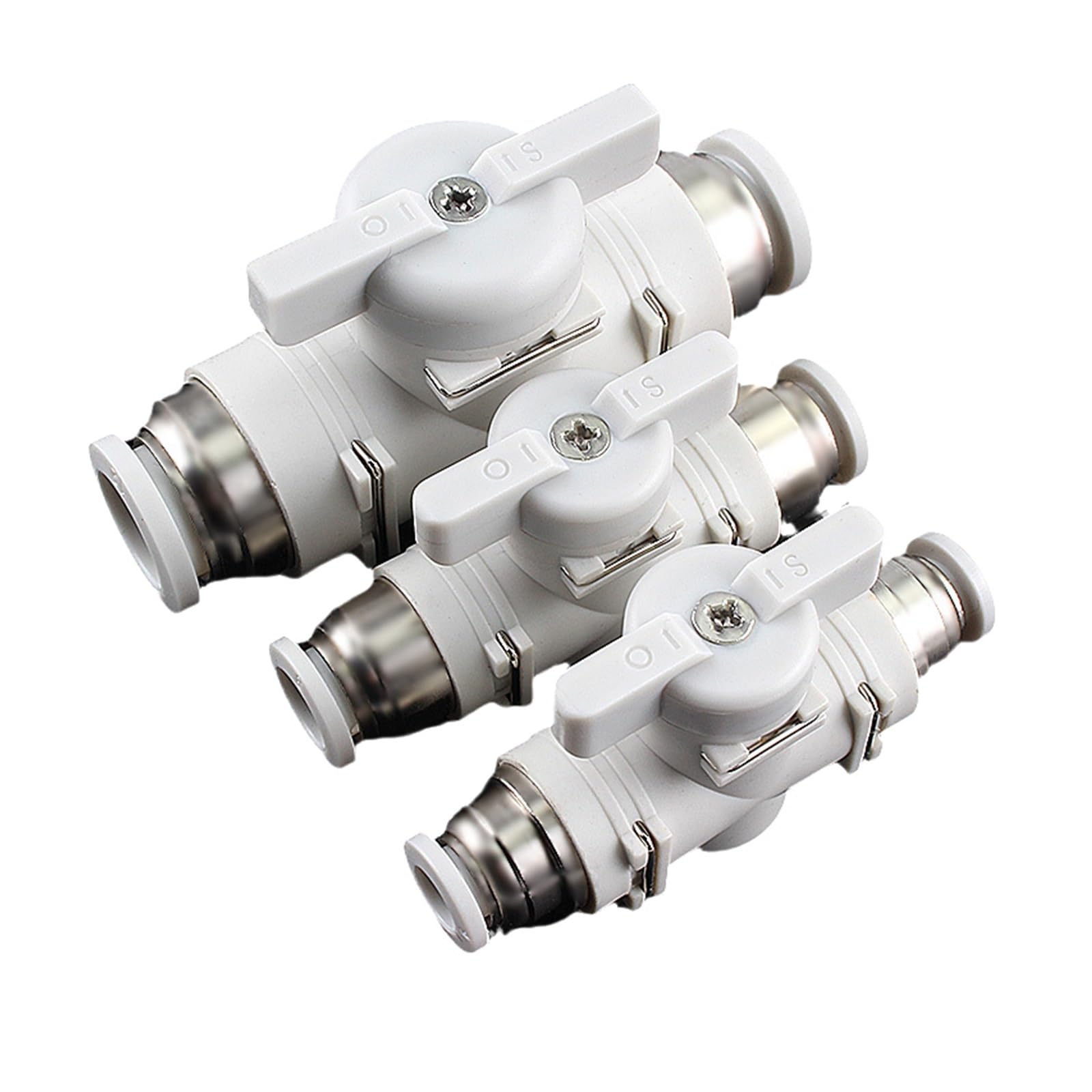 Conectores de presión para líneas de aire, Conectores rápidos for manguera neumática de aire, plástico PU, multicolor, 4-16 mm, 5 unidades(Buc White,4MM-5 PCS)