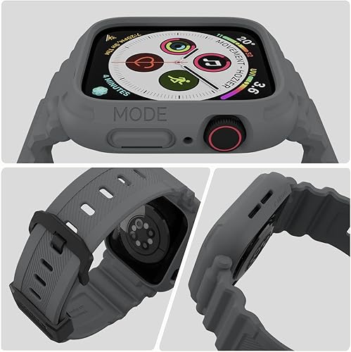 Miniatura 3 de Elkson Diseñado para Apple Watch Series SE3 987654 4445mm, Funda Protectora Resistente de Grado Militar Quattro Pro Series con Correas para iWatch