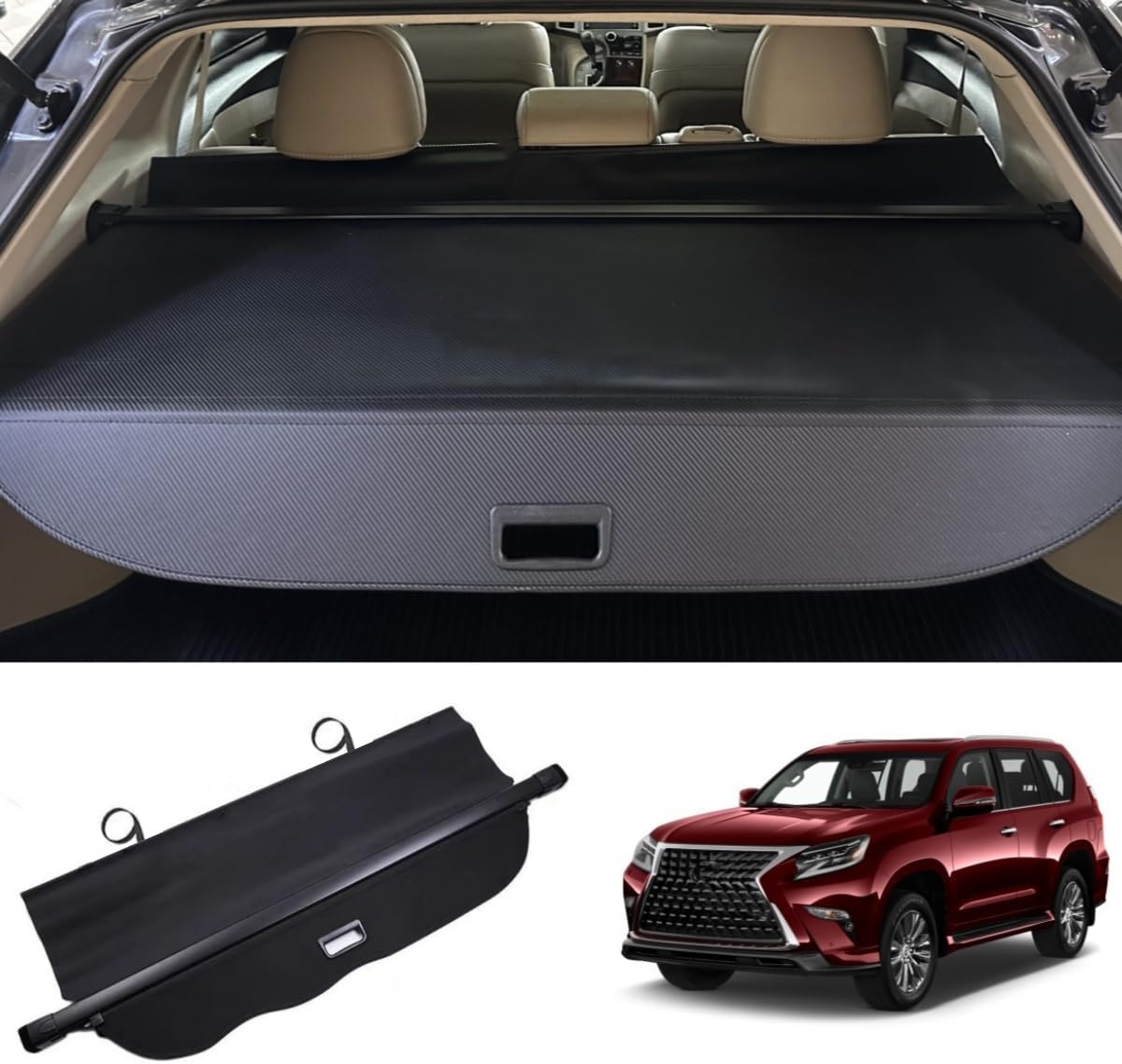 Retractable Cargo Cover Compatible with Lexus GX550 2024-2026 Toyota Land Cruiser Lc250 Prado J250, Rear Privacy Screen Trunk Luggage Security Shade Anti Theft Shield Trunk Cover Accessories
