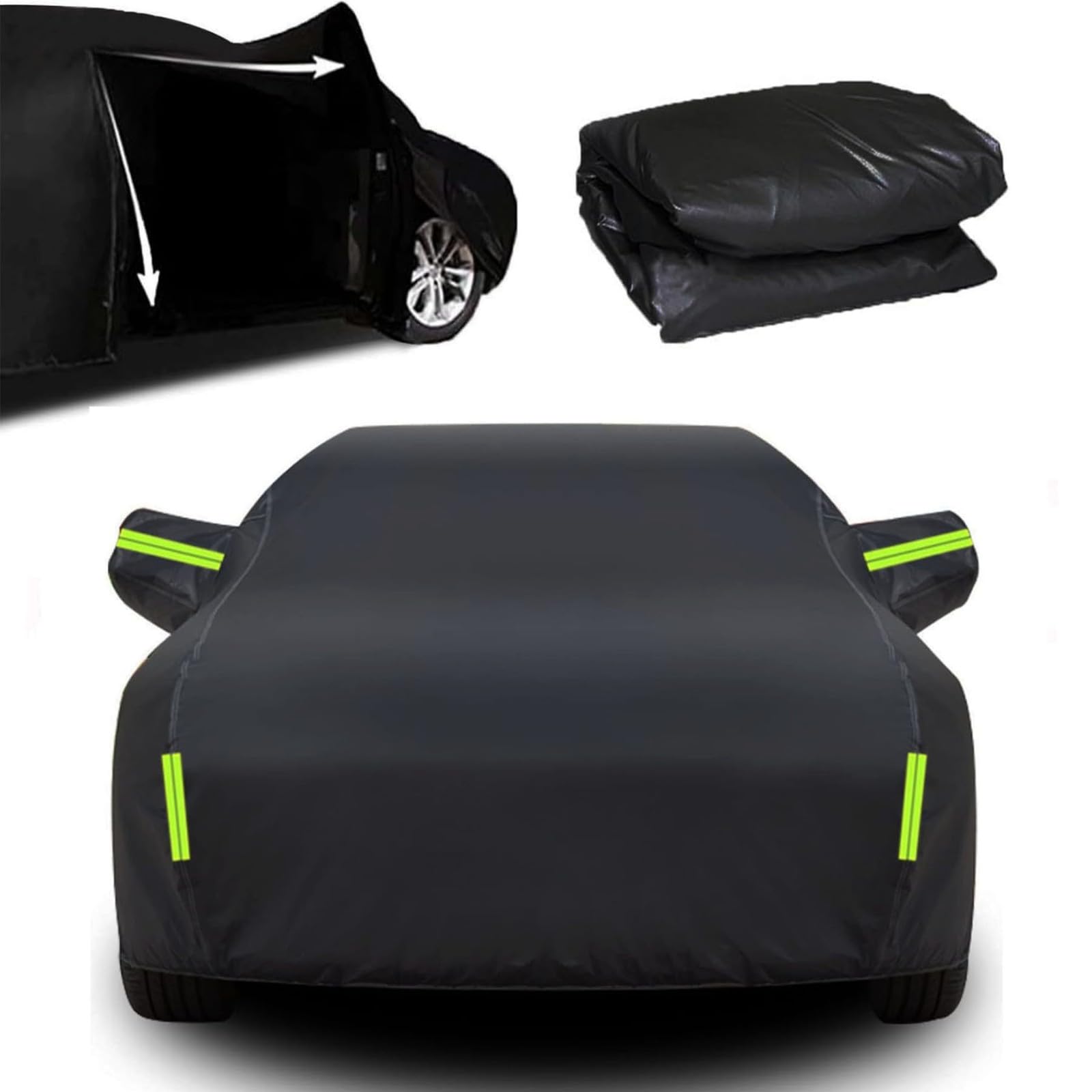 Telo Copriauto Universale AOOSA 435x180x160 Cm – Impermeabile, Antigraffio, Con Zip Laterale E Borsa