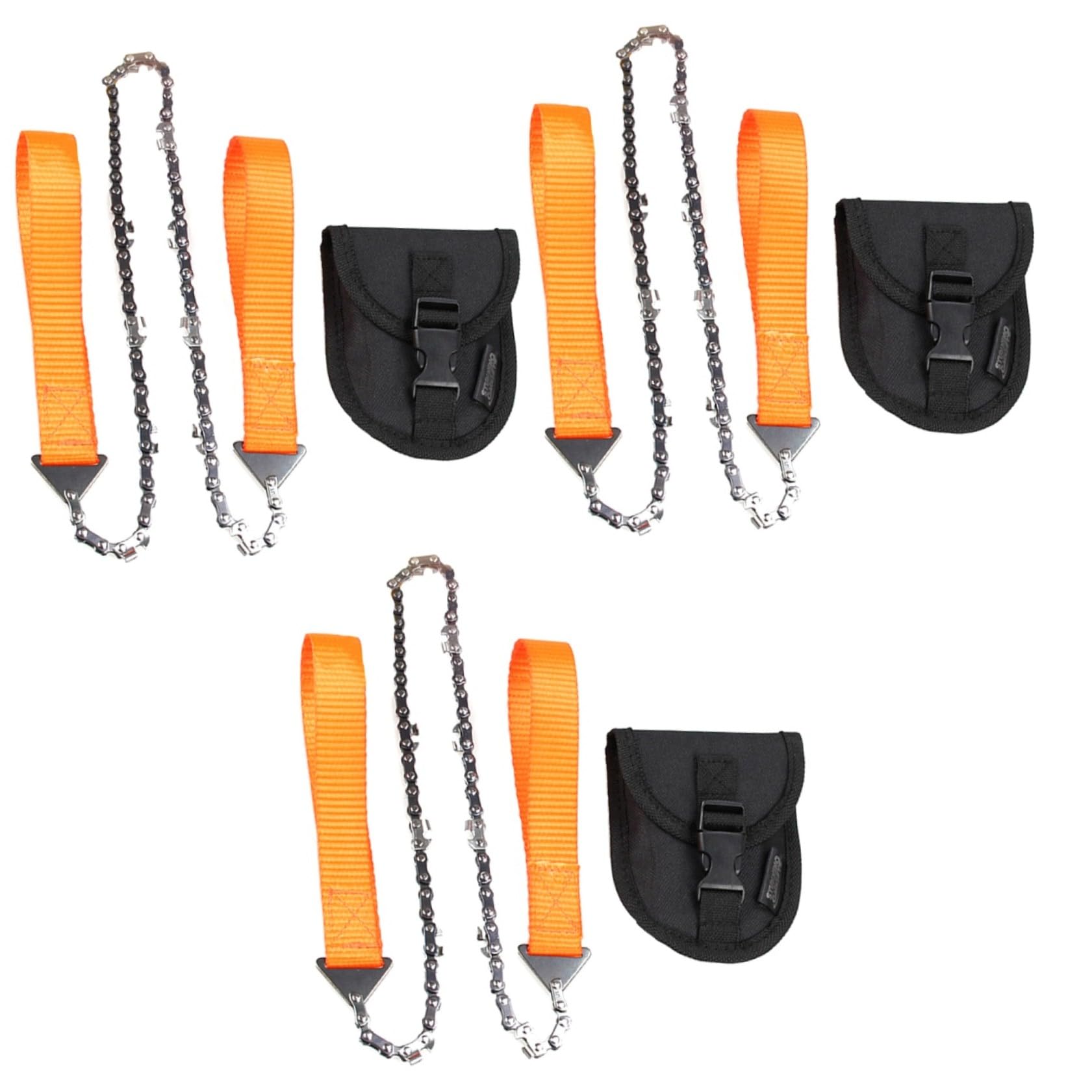 YARNOW 3pièces à Chaîne Portable Pliante Pour Camping Et Survie Outil De Coupe Pour Extérieur Pour Élagage Chasse Orange