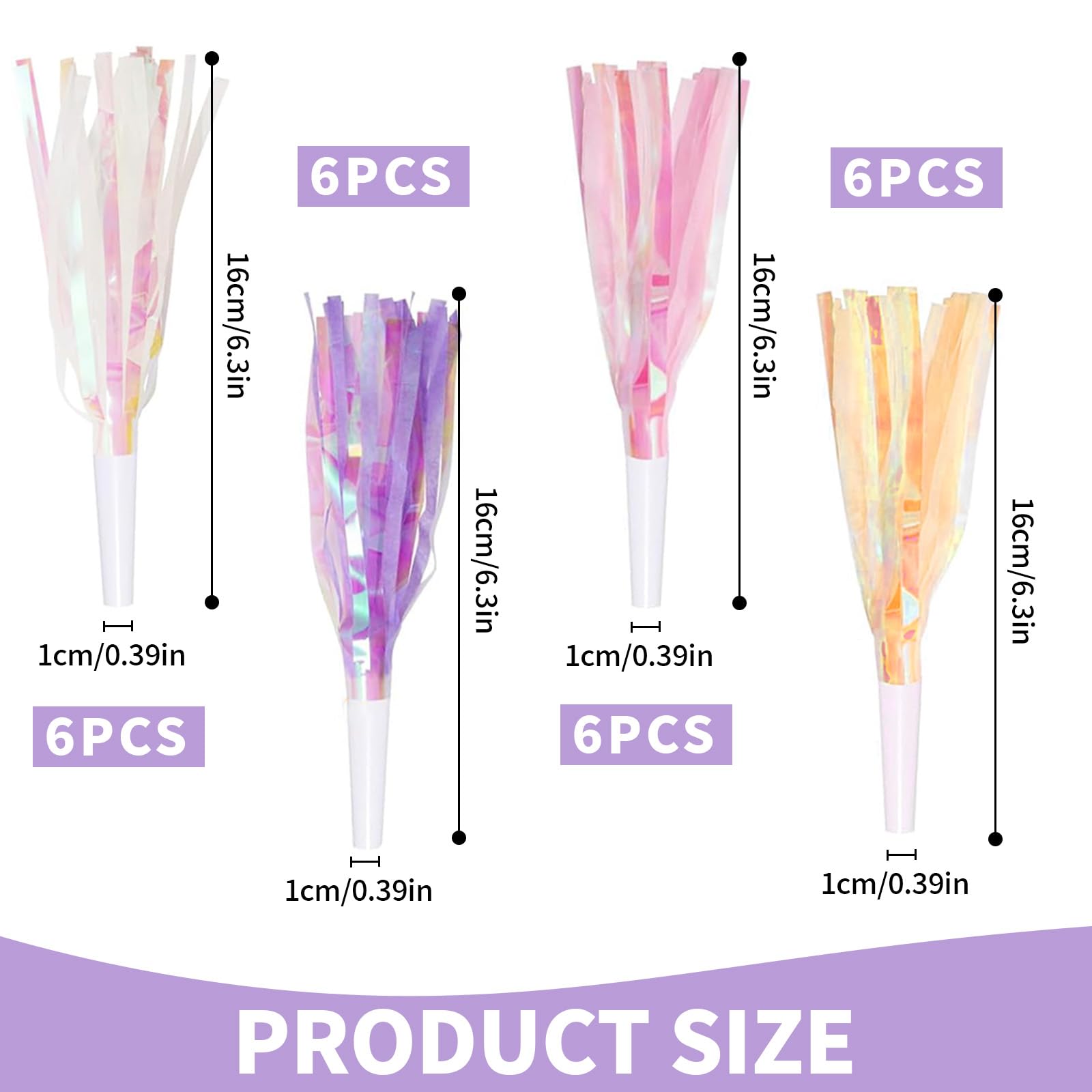 Trombette Per Feste - 24 Pezzi Con Nappe, Fischietti Colorati Per Compleanni, Natale E Eventi, Per Bambini E Adulti - Foto 10