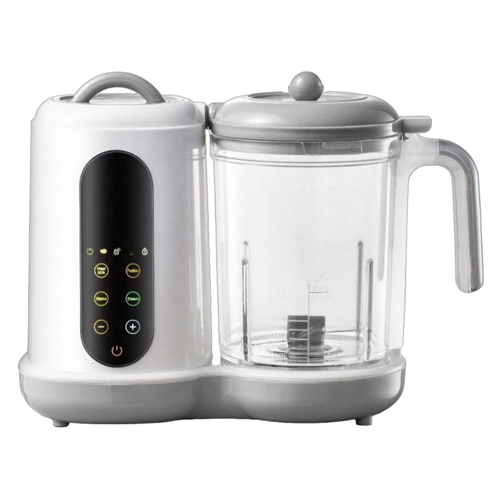 Máquina de alimentos para bebés, vaporizador y licuadora de alimentos para bebés, procesador eléctrico todo en uno, 450 W, acero inoxidable, máquina automática de puré, carne casera saludable de