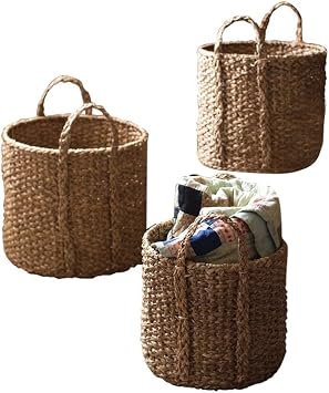 Kalalou Braided Seagrass Storage Basket - Thumbnail 5