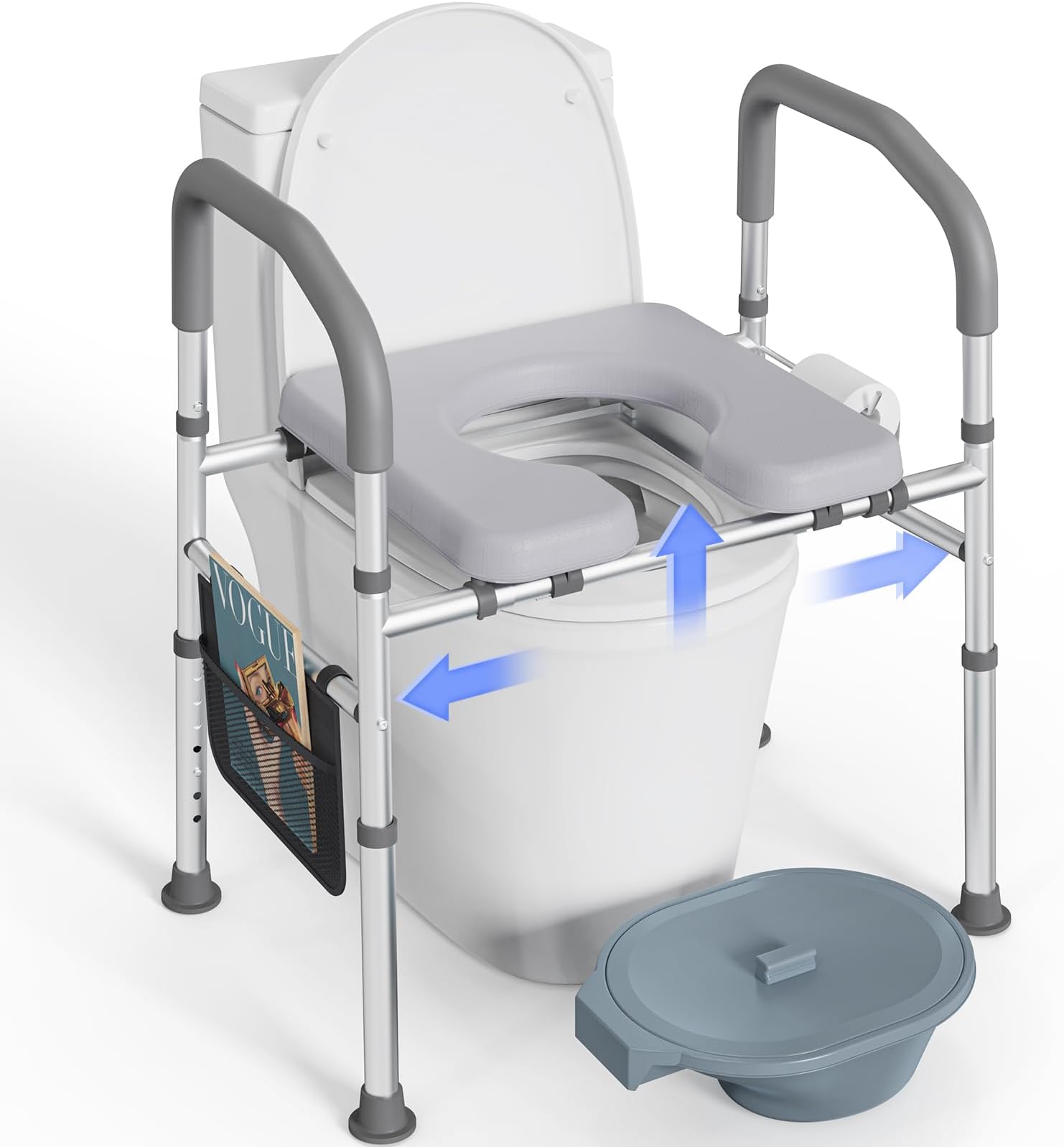 LimLuc Raised Toilet Seat with Handles, Width and Height